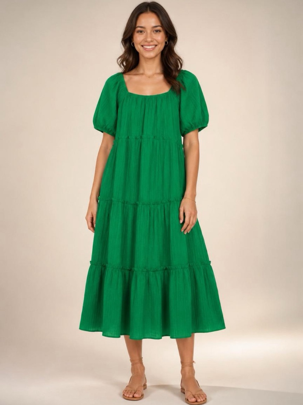 Umgee Textured Tiered Midi Dress 💚✨🛍️